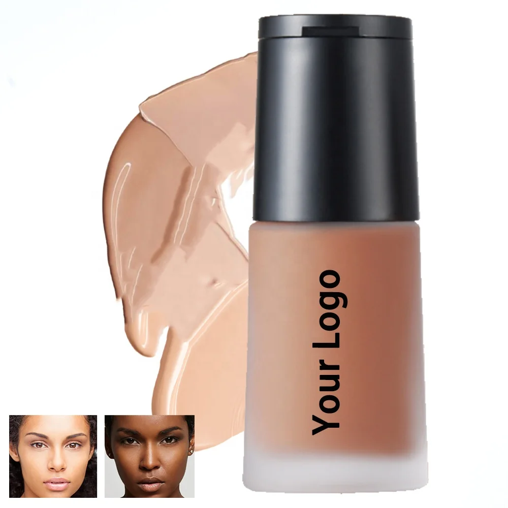 Wholesale Private Label Vegan Long Lasting Sweatproof Waterproof Makeup Face Liquid Foundation For Black Women