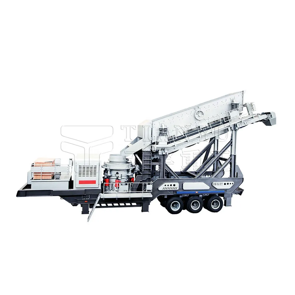 Wheel Type Compact Aggregate Crushing Machine Mobile Impact Crusher Plant Granite Quartz Rock Mobile Impact Crusher Price