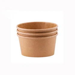 Wholesale bol en papier saladier disposable kraft paper salad soup bowl with lid paper plate & bowl customize