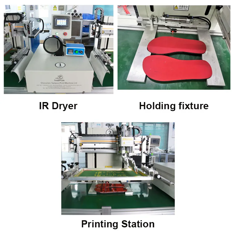Automatic 4 colors shoes insole slipper plastic environment-friendly bag screen printing printer machine