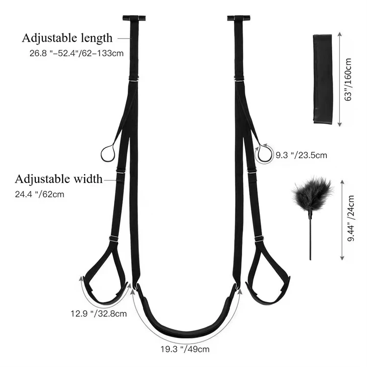 Door Sex Swing with Seat Sexy Slave Bondage Love Slings for Adult Couples with Adjustable Straps Holds up to 300lbs