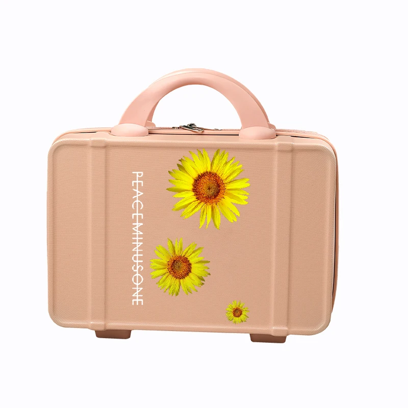 Симпатичные косметички из АБС-пластика, чехлы для туалетных принадлежностей, дорожные косметички с цветами для женщин и девочек на заказ