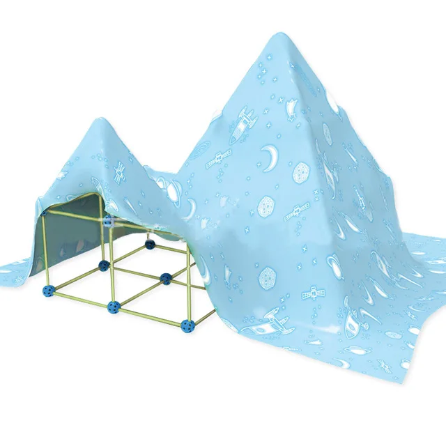 Educational Toys Construction Fort DIY Playing Tents for Kids Building Castles Tunnels Rocket Tower For Outdoor diy