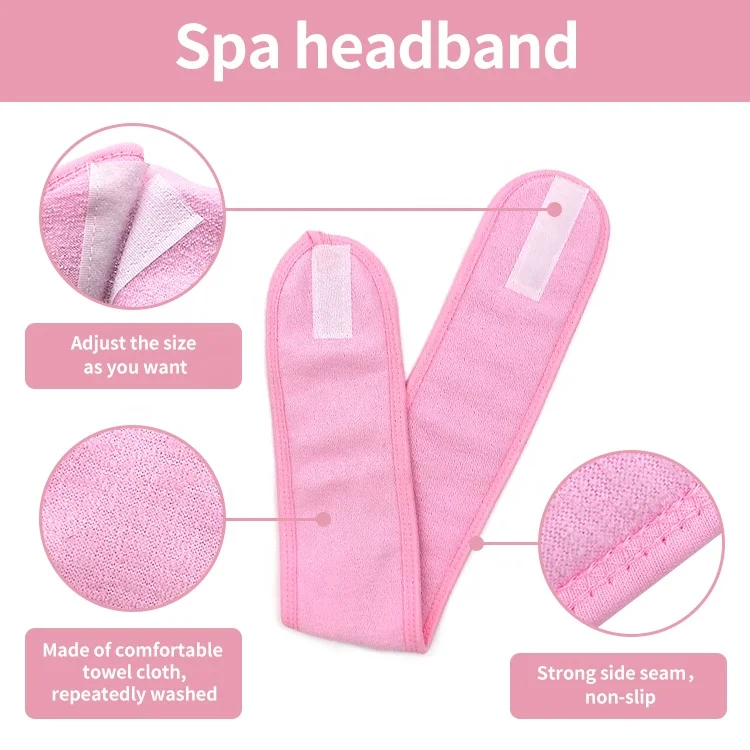 Salon Stretchy Head Band Brand Spa Skincare Custom Logo Women Facial Hairband Towel Headband for Facial