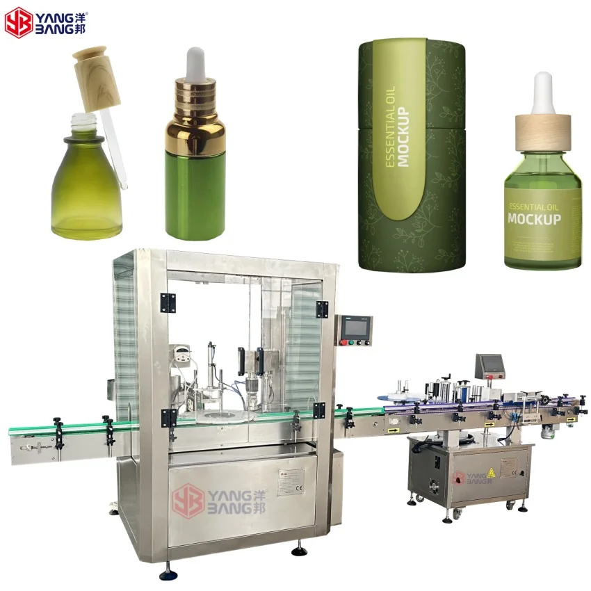 YB-YX2 Automatic 2Heads Essential Oil Dropper Bottle Filling Screw-on Capping Machine
