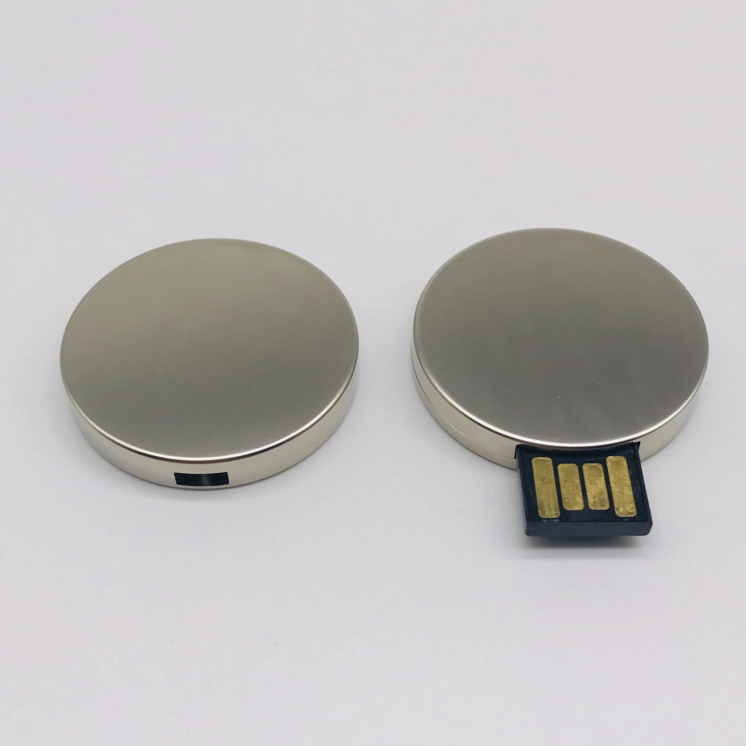 Real Capacity Silver Metal Pendrive Mini Round Shape 4gb Metal Usb Flash Drive