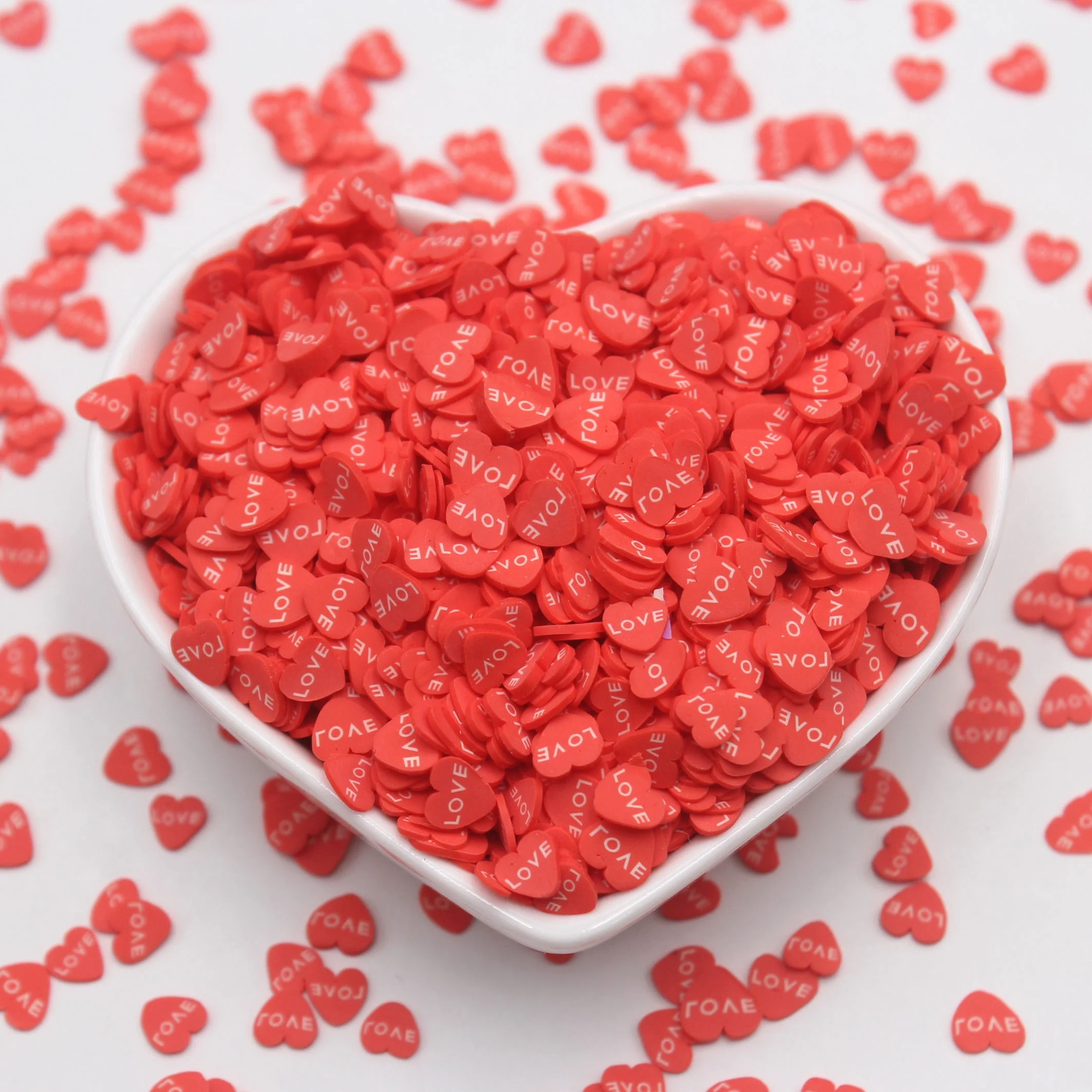 1KG 5mm Valentines Themed Hearts So Cute Polymer Clay Slice Sprinkles Slime Supplies Tumbler Shaker Filler