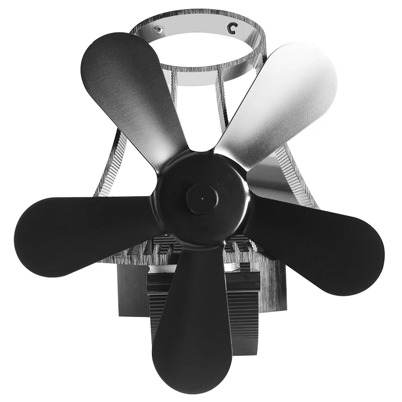 4-Blade Aluminum Heat Powered stove pellet exhaust fan