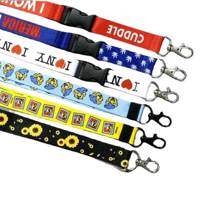 Customized Full Printing Polyester Lanyards Heart Transfer Printing Lanyards  Promotion Gifts Lanyards
