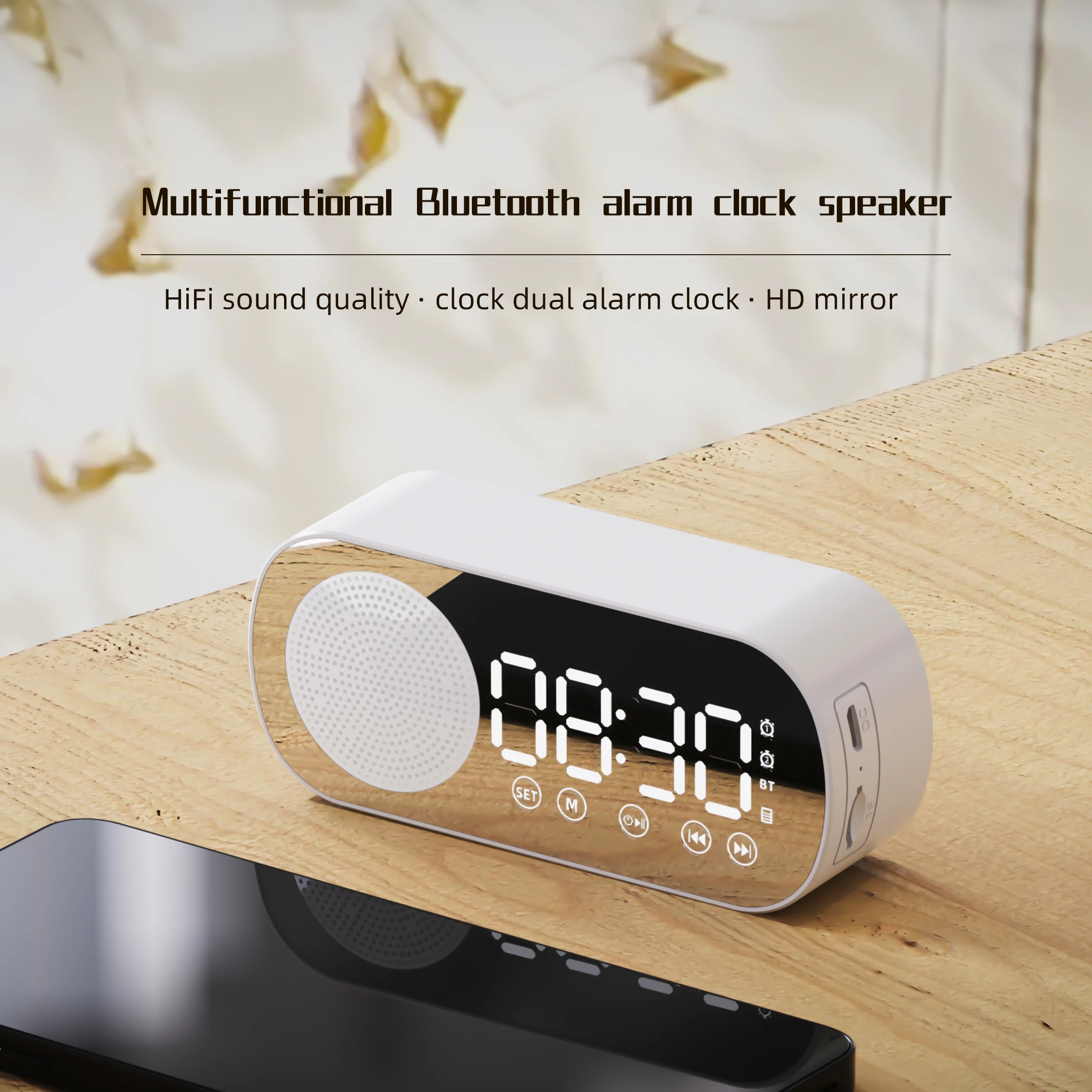 New Rechargeable Mini Speaker Easy To Carry Desk & Table Clocks With Classic Tricolor Wireless Speakers