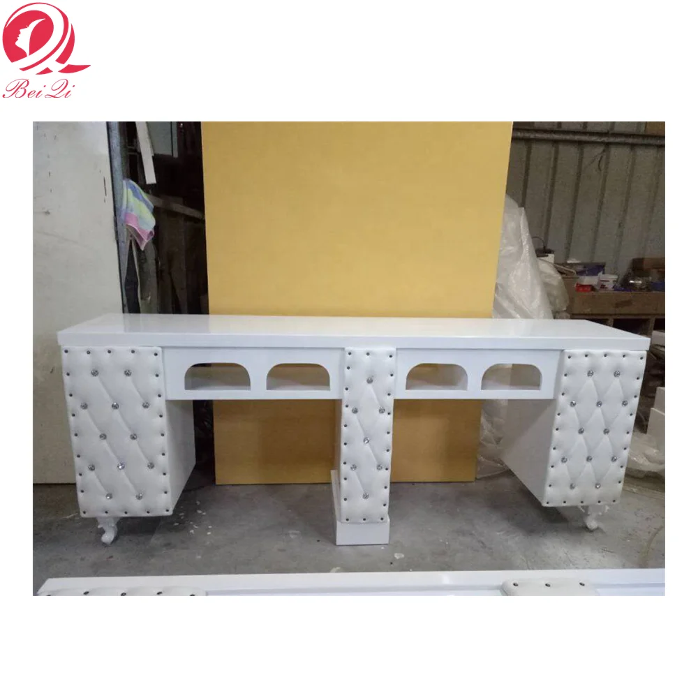 
Good price salon equipment white nail tables modern manicure table nail dryer station for sale 