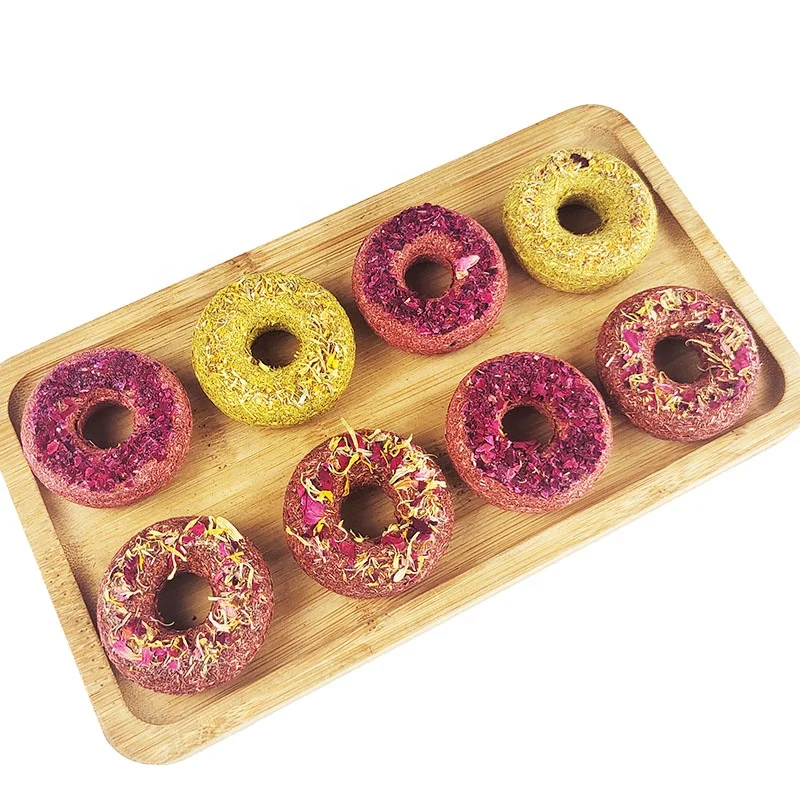  Pet Rabbit Hamster Guinea Pig Small Animal Molar Nutrition Donut Grass Cake hamster food