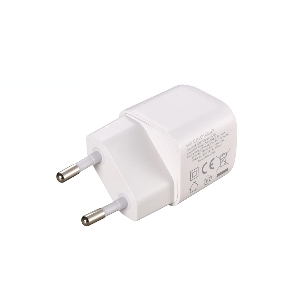 GaN 33W Fast Charging EU US JP UK Plug PD USB C Type-C PPS Wall Charger Travel Adaptor for Tablets Phones