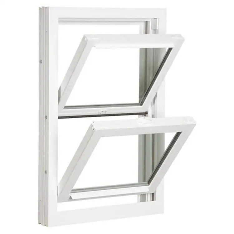 Black and white color north american vinyl windows double hung windows with screen