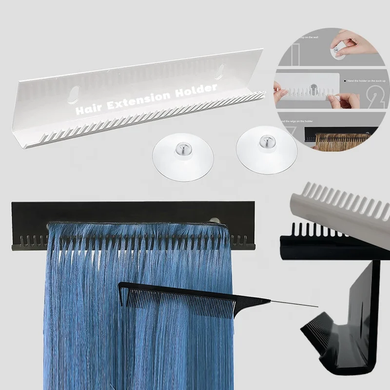 Private Label Wall-Mounted Acrylic Wig Accessories Hair Extension Hanger Display Stand Holder for Hair Bundles Hair Extensions
