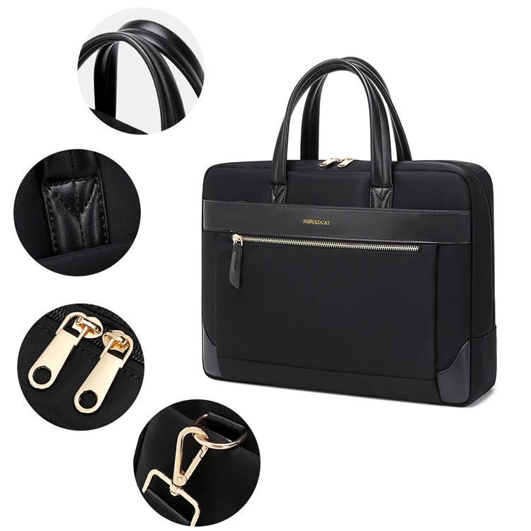 Low MOQ Business Men Micro Leather Office Bag Vintage Man Briefcase Polyester Laptop Bags Luxury Laptop Briefcase Bag