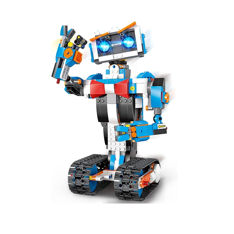 APP Controlled Engineering Science Educational Kits Rechargeable STEM Robot Building Block Toys