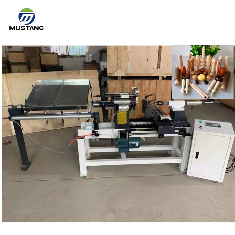 MT5025A Mustang Auto Feeding and Loading Small CNC Wood Copying Lathe for Wooden Handle