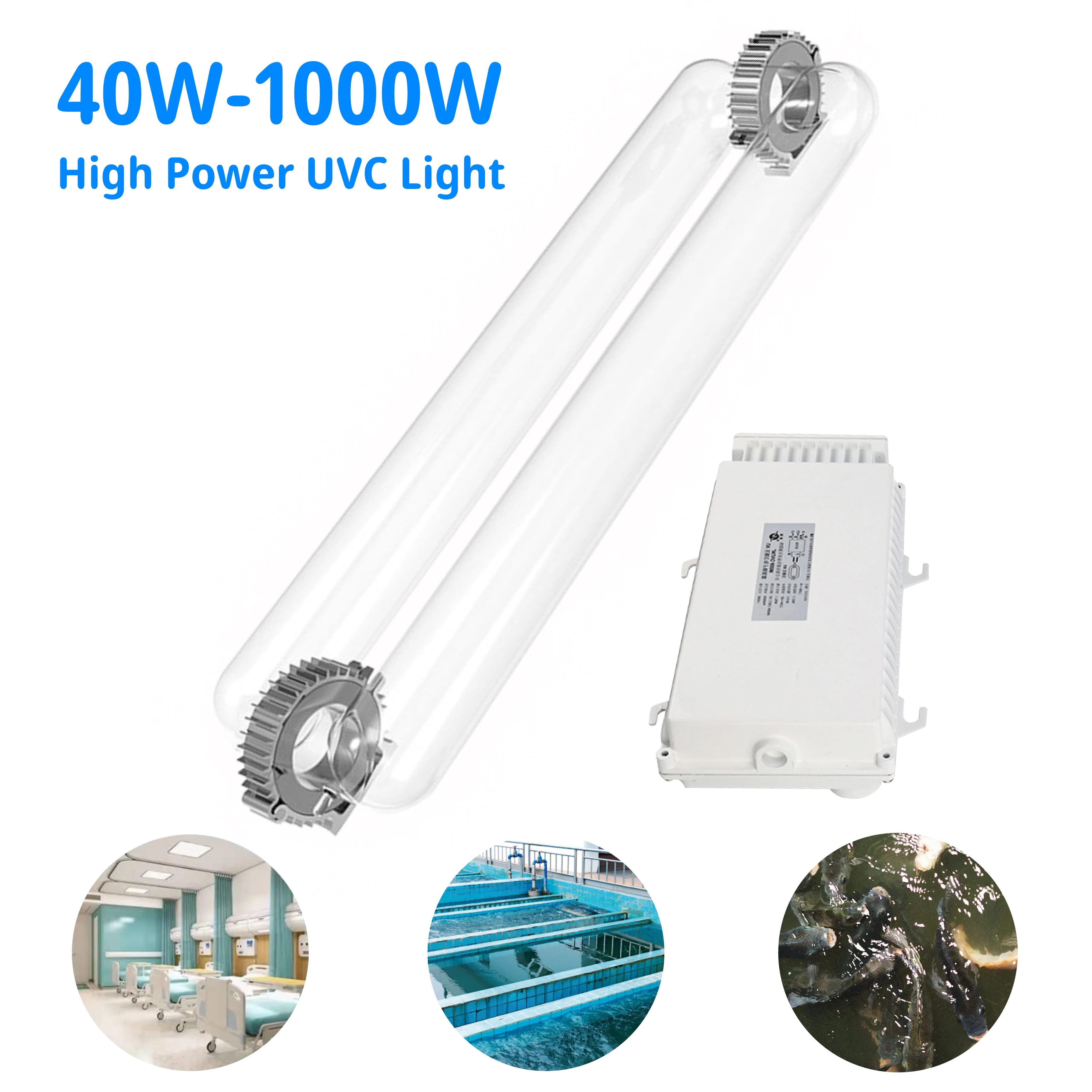 JK Professional High Power 200w 300w 400w Uvc Germicidal Lamps 254nm 185nm  For Air and Water Sterilizing.