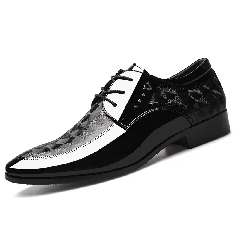 Fashion Classic Shiny Leather Business Office Shoe Formal Plus Size Man Dress Shoes