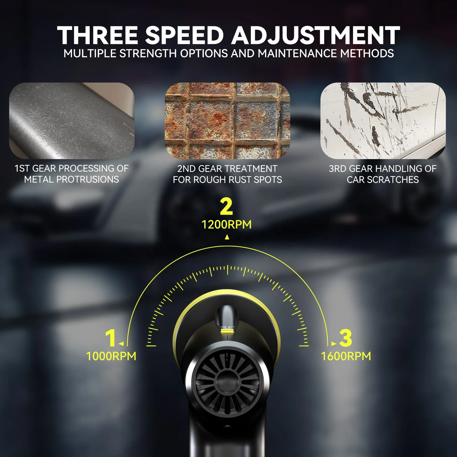 Electric Wireless Car Polishing Machine 2000rpm Adjustable Speed Auto Polisher Variable Speed Sander Buffing Waxing