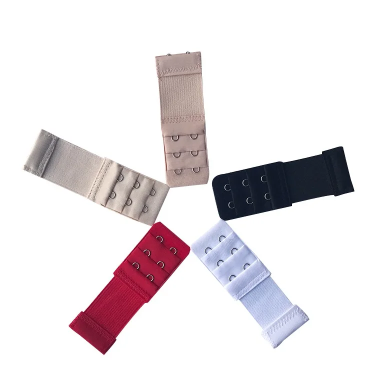 Bra 3 rows 2 Hooks&Eyes Tape Elastic Bra Extender For Underwear Accessories Strap Polyamide Elastic Coated Hooks