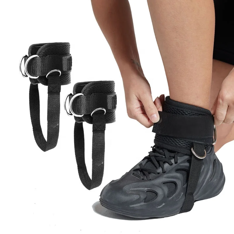 Adjustable Buckle Glute Kickback Ankle Cable Straps for Workout Neoprene Ankle Cuffs