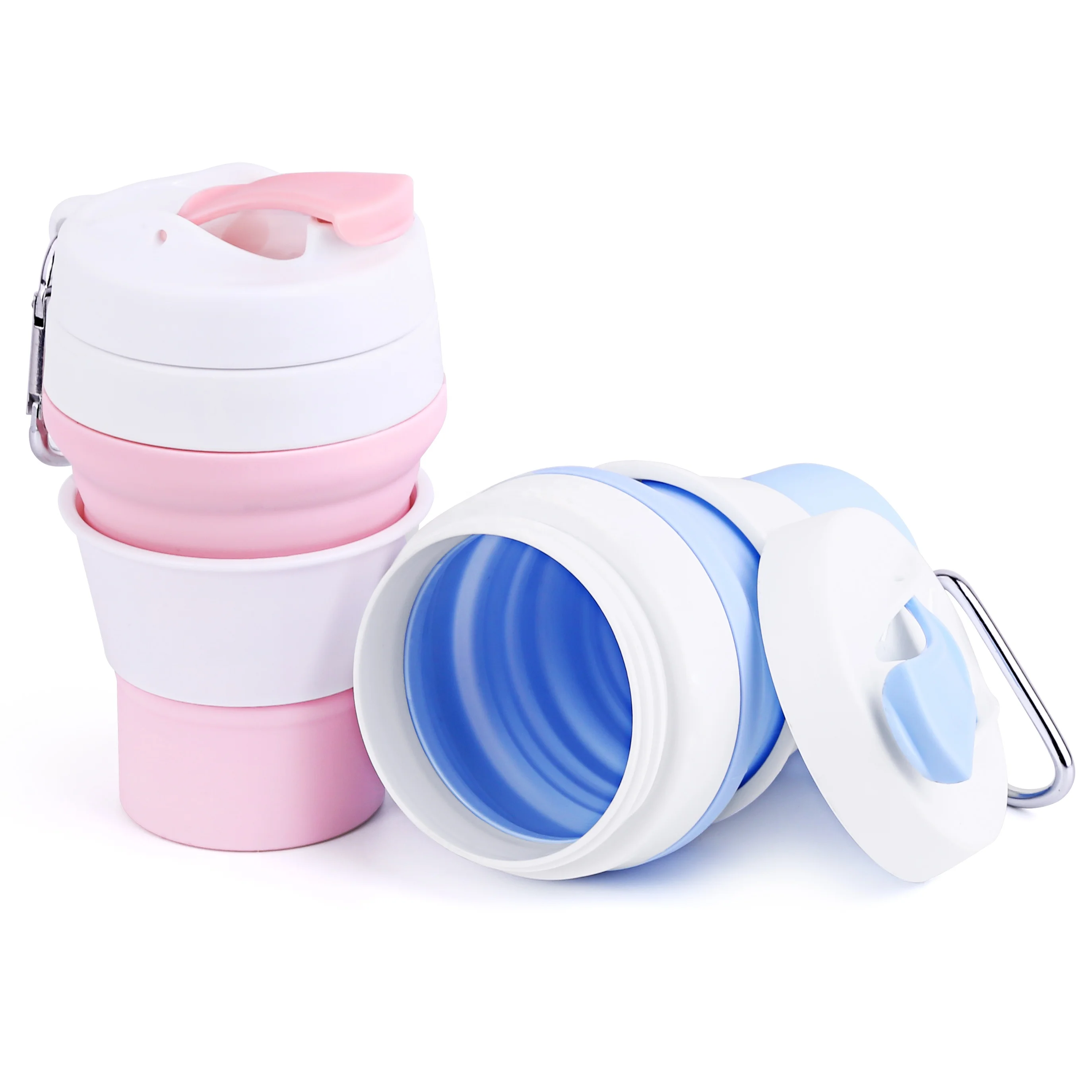 Good Quality Easy To Clean Carry On The Go 350ml Four Color Silicone Folding Coffee Cup