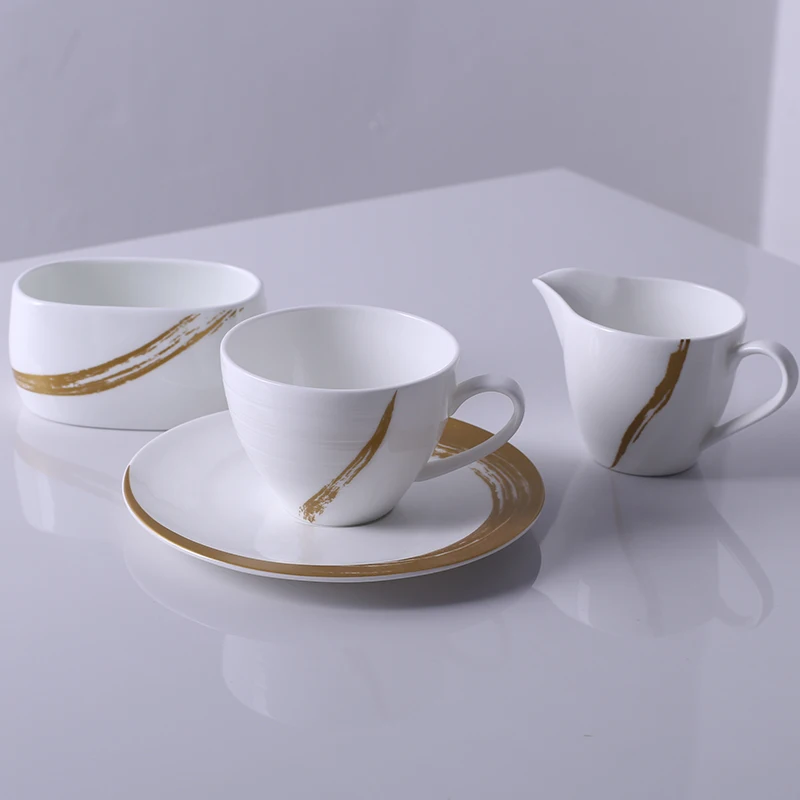 Hotel cafe fancy personalized espresso coffee cup set fine bone china tea cups saucers