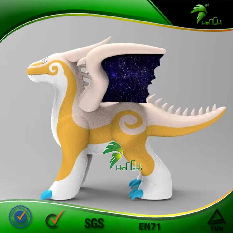 Custom Yellow Green Inflatable Dragon Inflation Cartoon Animation Zenith PVC Lying Dragon