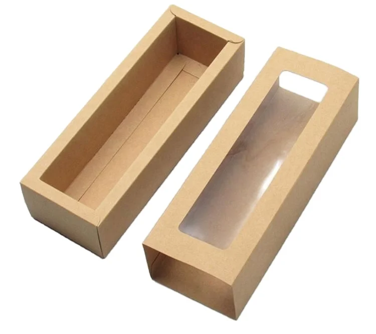 Ящик из крафт-бумаги коробка для макарон торт декоративные сладкие печенья пищевая упаковка бумажная