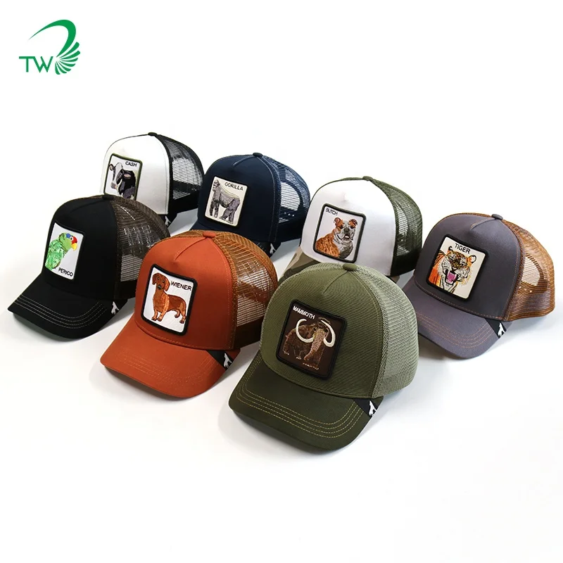 Кепки-тракеры Gorras с вышитыми животными нашивками для спорта