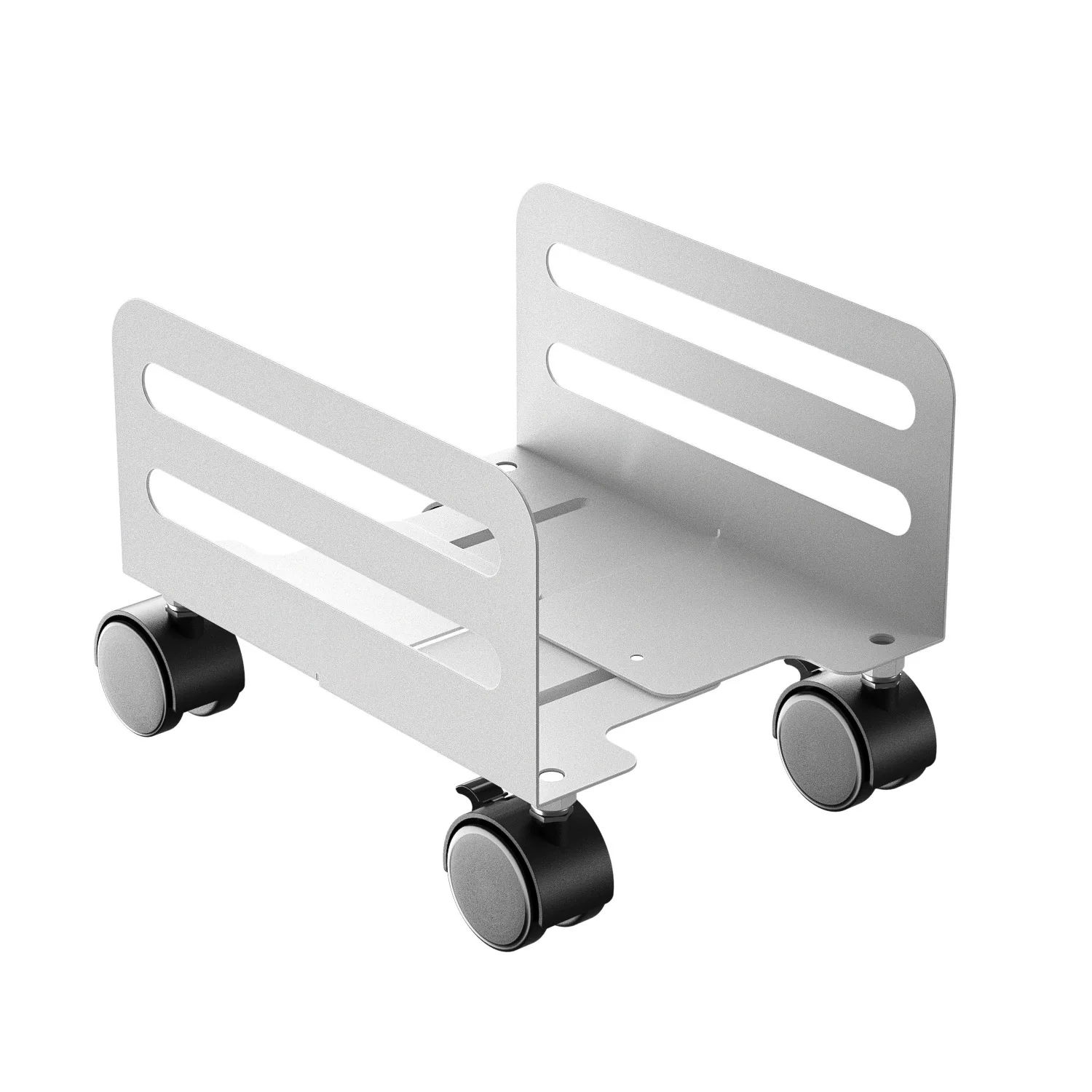 Black CPU Stand with Wheels Waterproof Desktop & Drawer Organizer for Computer Cases & PC Towers