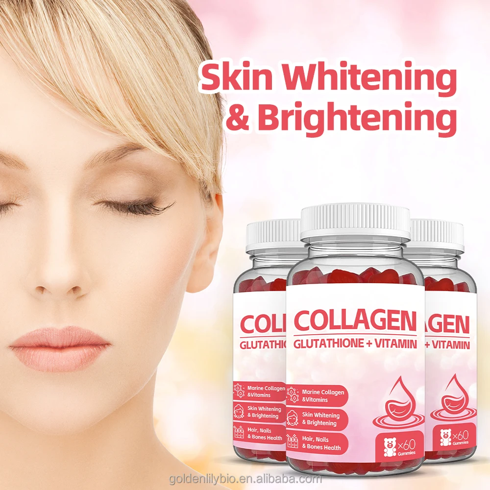 Wholesale Customization Collagen Peptides Powder Gummies Beneficial Hair Nail & Skin Collagen Gummies Marine Collagen & Vitamins