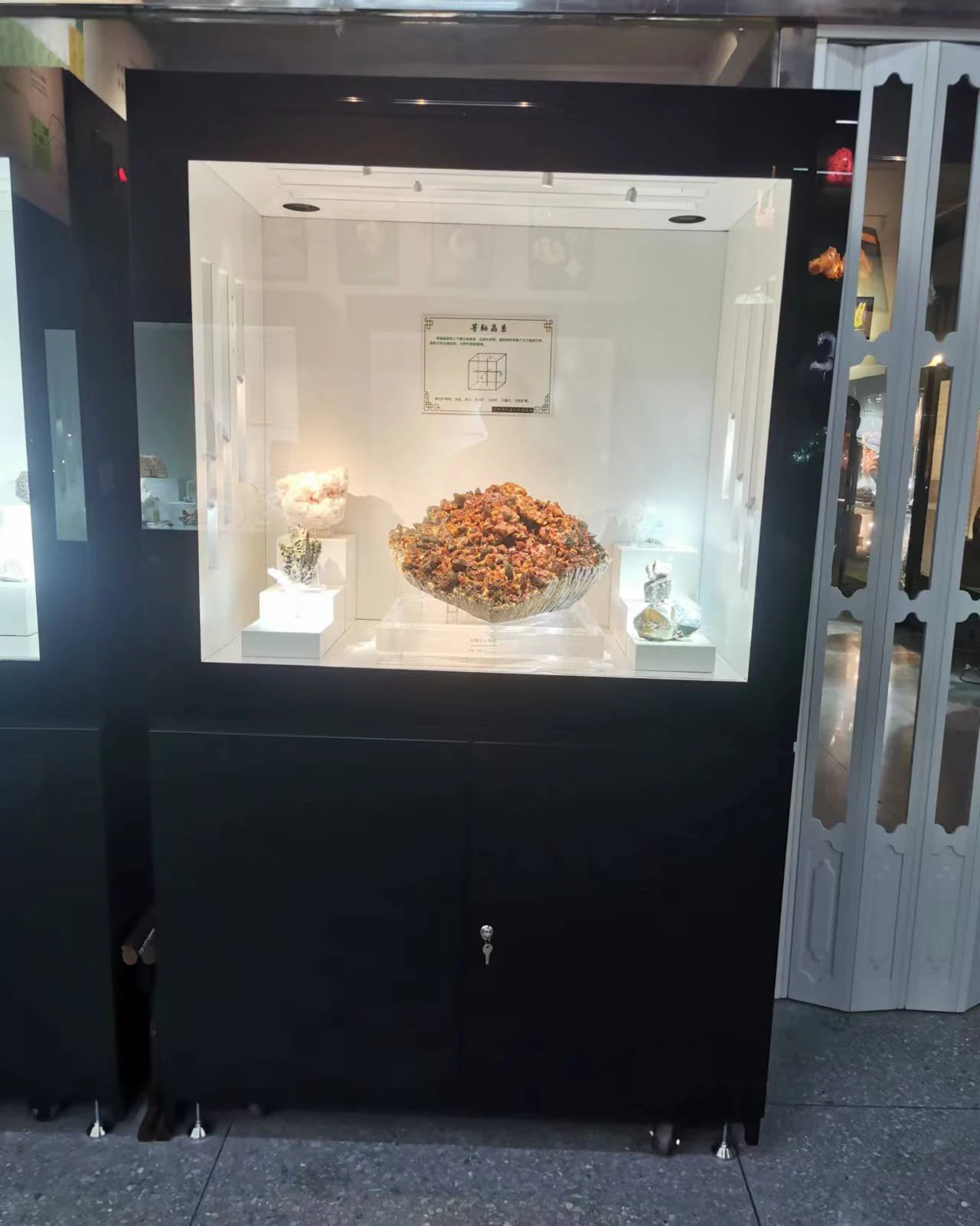 Стеклянный Витринный Шкаф для хранения минеральной витрины со светодиодной подсветкой