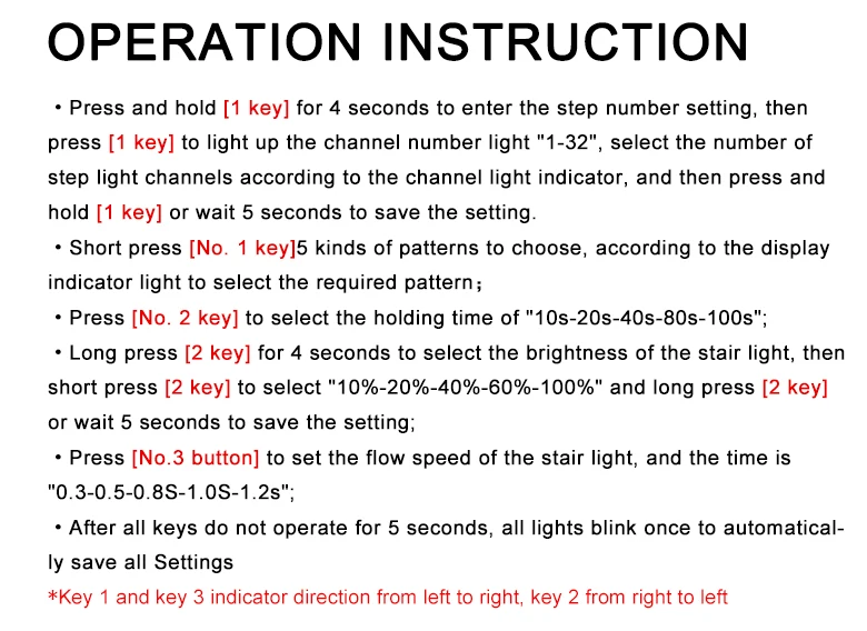DC12/24V 32 step Led Stair Light Controller anti-short circuit System automatic pir motion sensor Stairway Lighting Controller