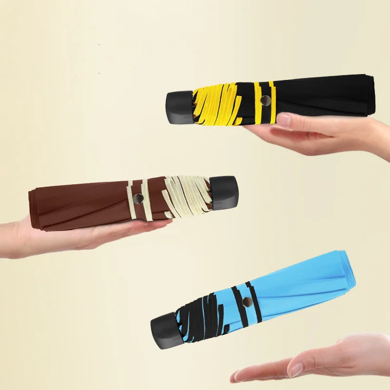 paraguas para la lluvia Vinyl UV protection umbrella Sunblock Umbrella Rain and sunshine 8k triple folding rain umbrella