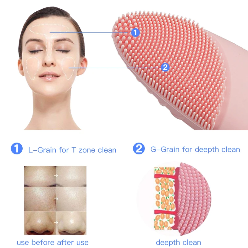 2023 beauty Skin Беспроводная зарядка умная Очищающая щетка для лица Массажная электрическое Силиконовое очищающее средство