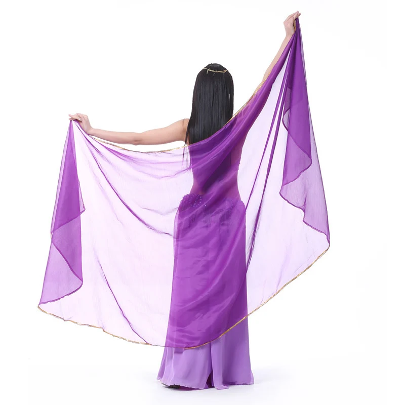 Полукруглая шифоновая вуаль для танца живота 250x120 см