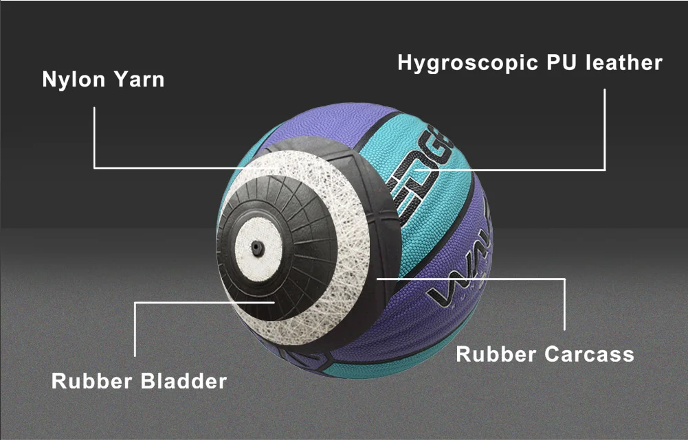 High Quality Basketball Set with Pump Hygroscopic PU Leather Official Size 7 BSCI/SEDEX Ball
