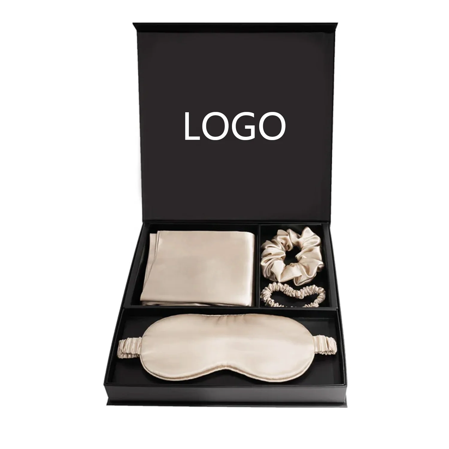 100% Mulberry Silk Pillow Case Set Custom Logo And Size Luxury Silk Sleep Eye Mask Scrunchies And Pillowcase In Gift Box