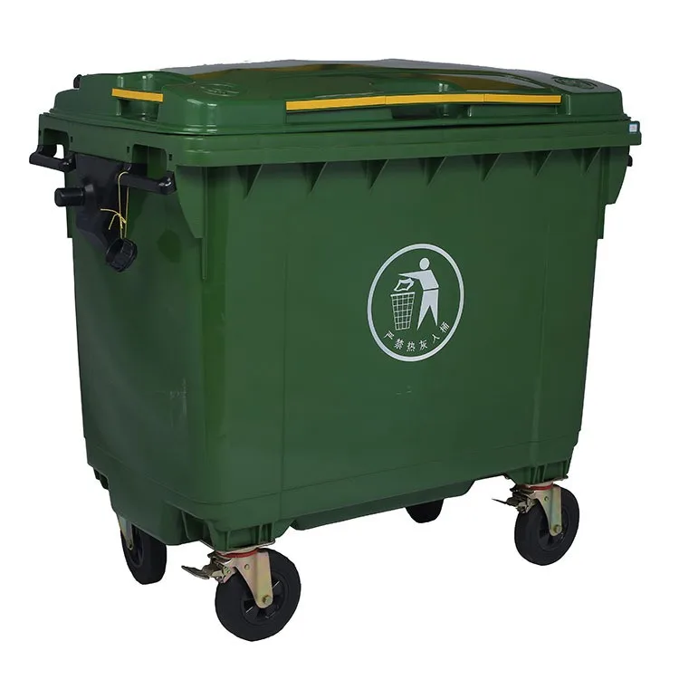 Manufacturer Sale 660 Liters Garbage Container 4 Universal Wheels Plastic Indsutrial Dustbin Trash Can Waste Bins Wheelie Bin