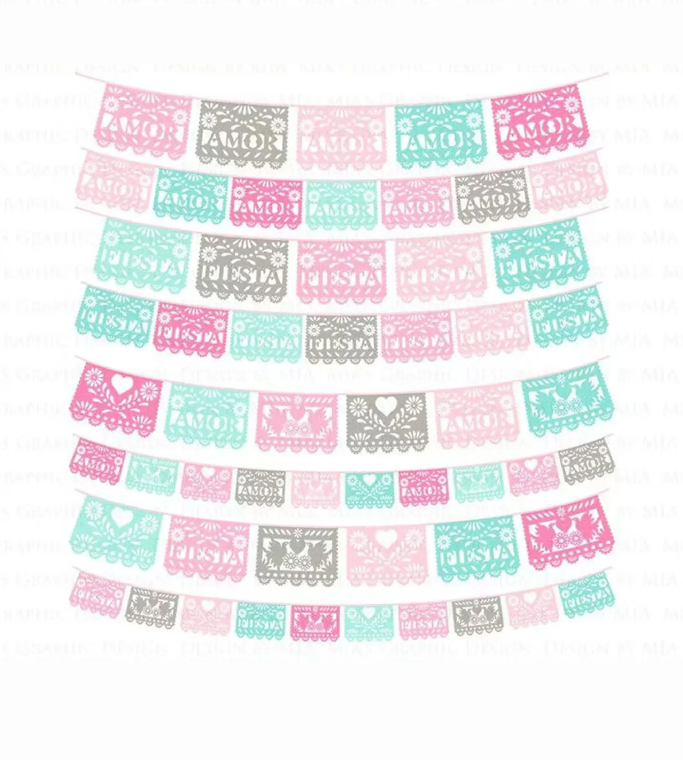 Gold Fiesta Bunting Clip Art Instant Download CA139 Felt and Paper Flags for Party and Halloween Occasions