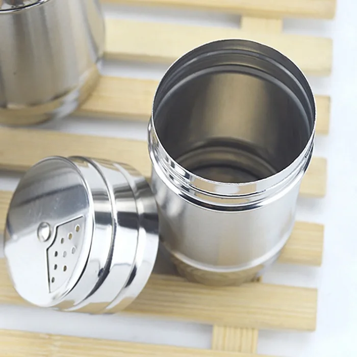 Stainless Steel Kitchen Salt Shaker Pepper Ground Cumin Powder Barbecue Seasoning Jar Seasoning Jar Toothpick Bottle Sticker Pen