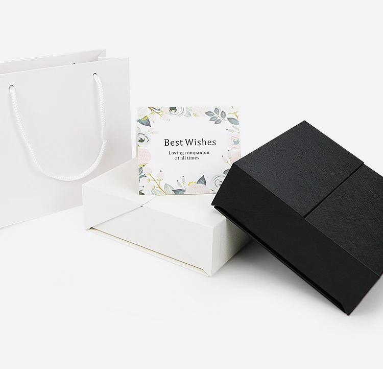 Factory Customized Black Jewelry Packaging Box Greeting Card Paper Bag Rose Flower Box Set Gift