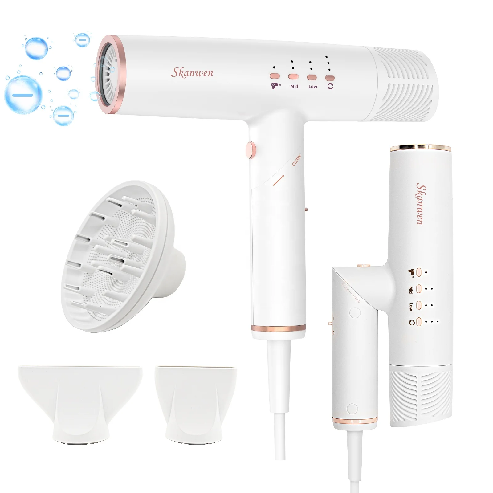 Professional Portable Anion Electric Dryer Hair Blow Negative Ion Blower Salon Quick Dry Hair Dryer