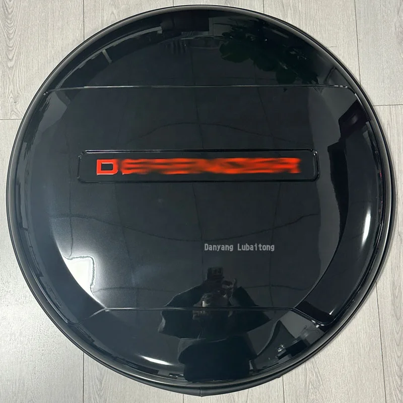 Glossy Black with Red Letter Spare Wheel Cover Rear Tire Cover for Land Rover Defender 2020-2024