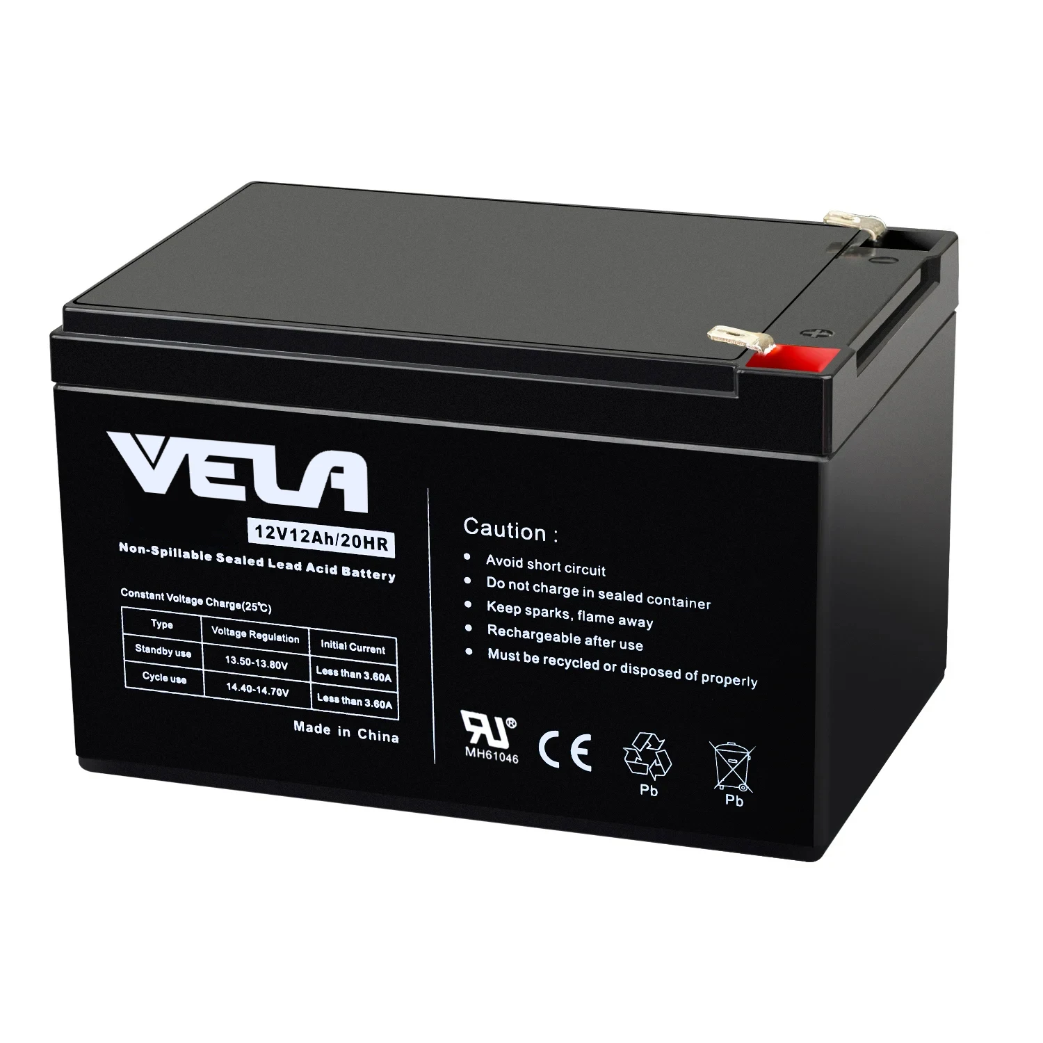 VELA FP12120 Long Service Lead-acid Battery with 12V 12ah for solar power