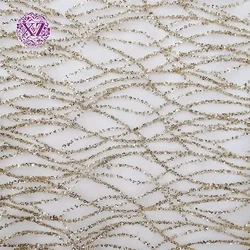 Wholesale ready goods polyester dubai embroidery gold glitter tulle fabric