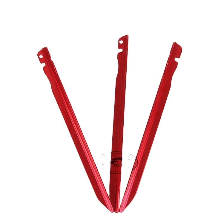 Outdoor Tent Accessory Factory Hiking V-Shape Outdoor Aluminium Alloy Tent Stakes for Tents Camping Pegs Manufacturers